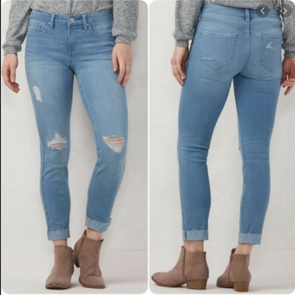 LC Lauren Conrad Denim - Cuffed skinny jeans